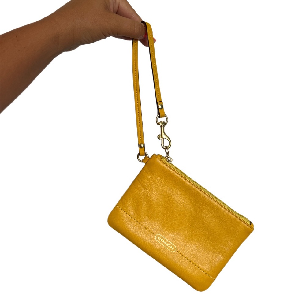 Coach Yellow Leather Clutch Wristlet - Picture 4 of 13